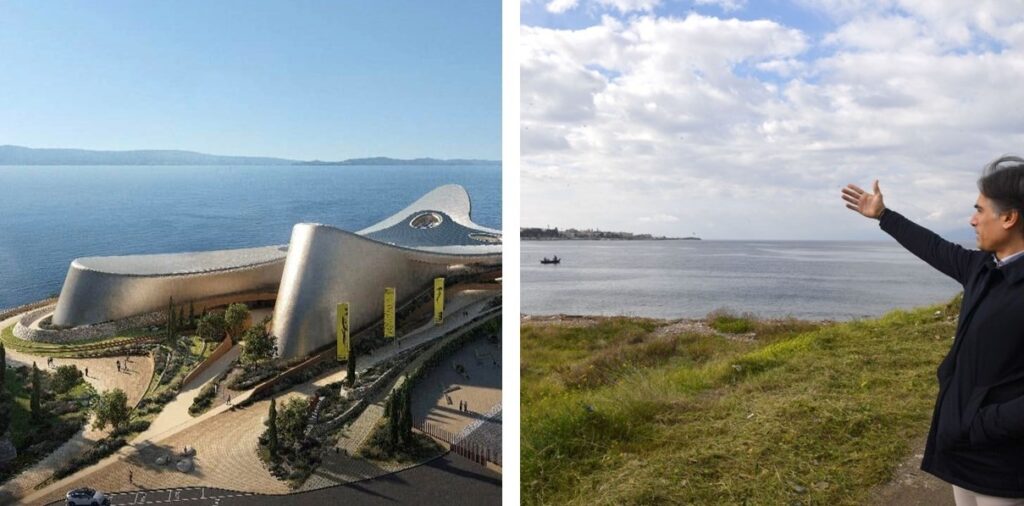 Museo del Mare e Falcomatà sul cantiere dove sorgerà