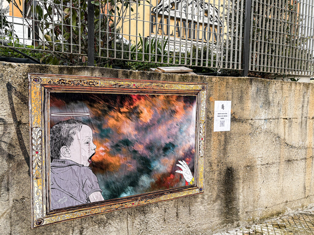 Opera street art di lbs in ricordo delle vittime della strage di cutro