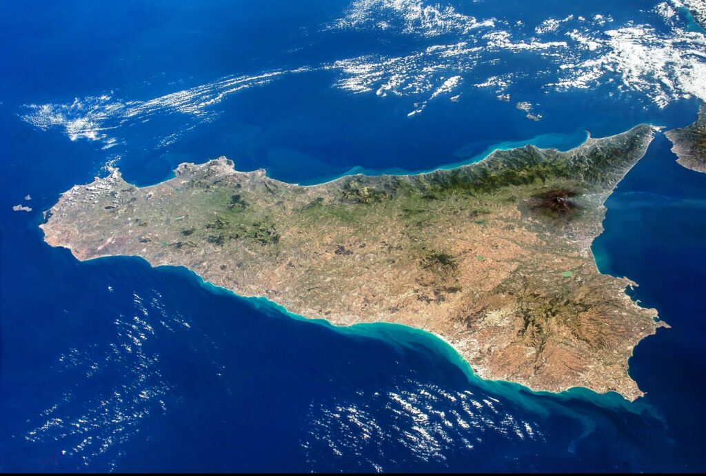 Sicilia dall'alto mediterraneo