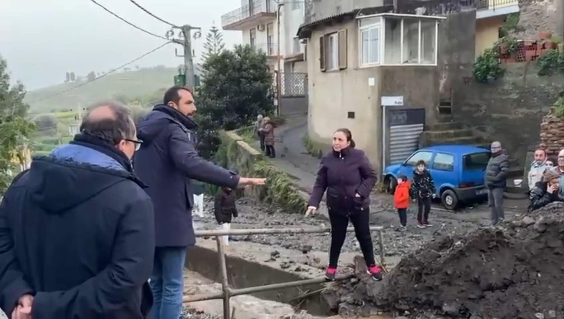 Sindaco Basile nei luoghi del nubifragio
