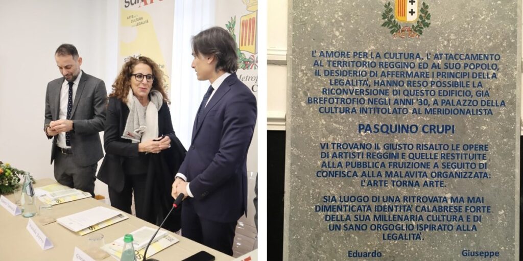 Wanda Ferro Falcomatà e lastra Palazzo Cultura