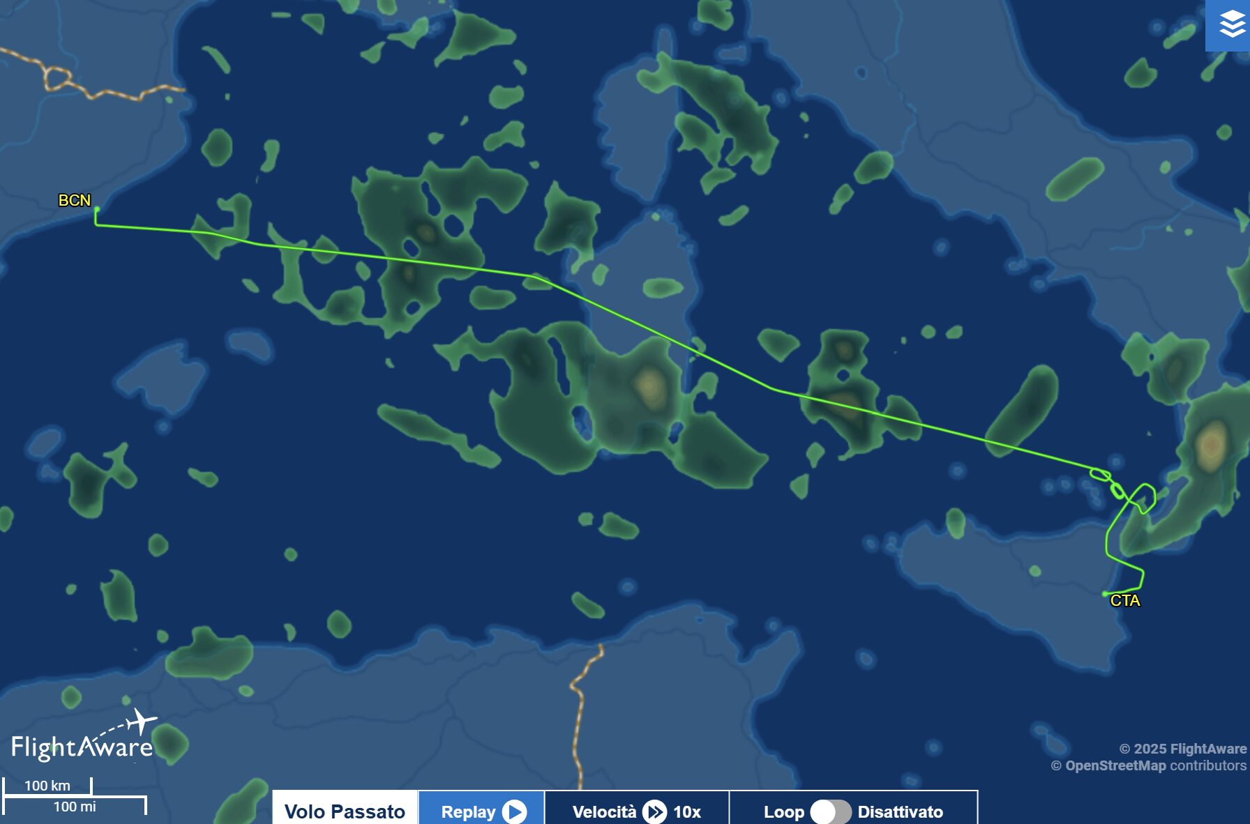 volo barcellona reggio
