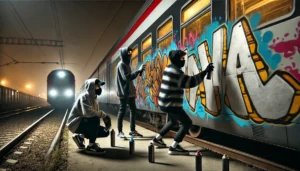 Treno imbrattato