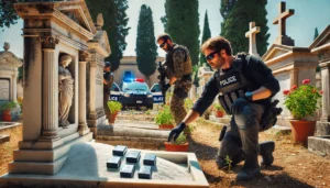 droga nascosta al cimitero