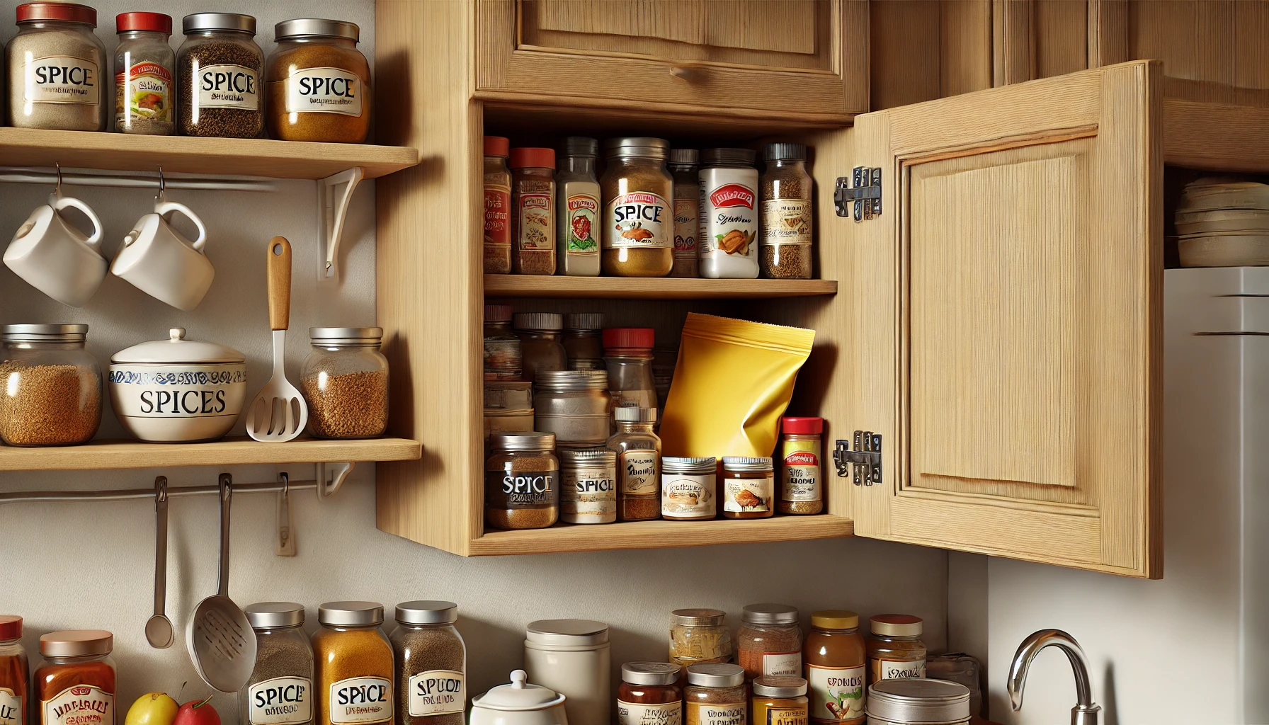 droga nascosta tra le spezie in cucina