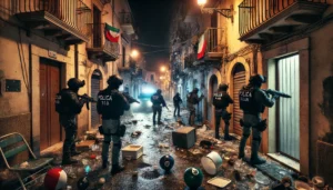lancia oggetti dalla finestra interviene la polizia