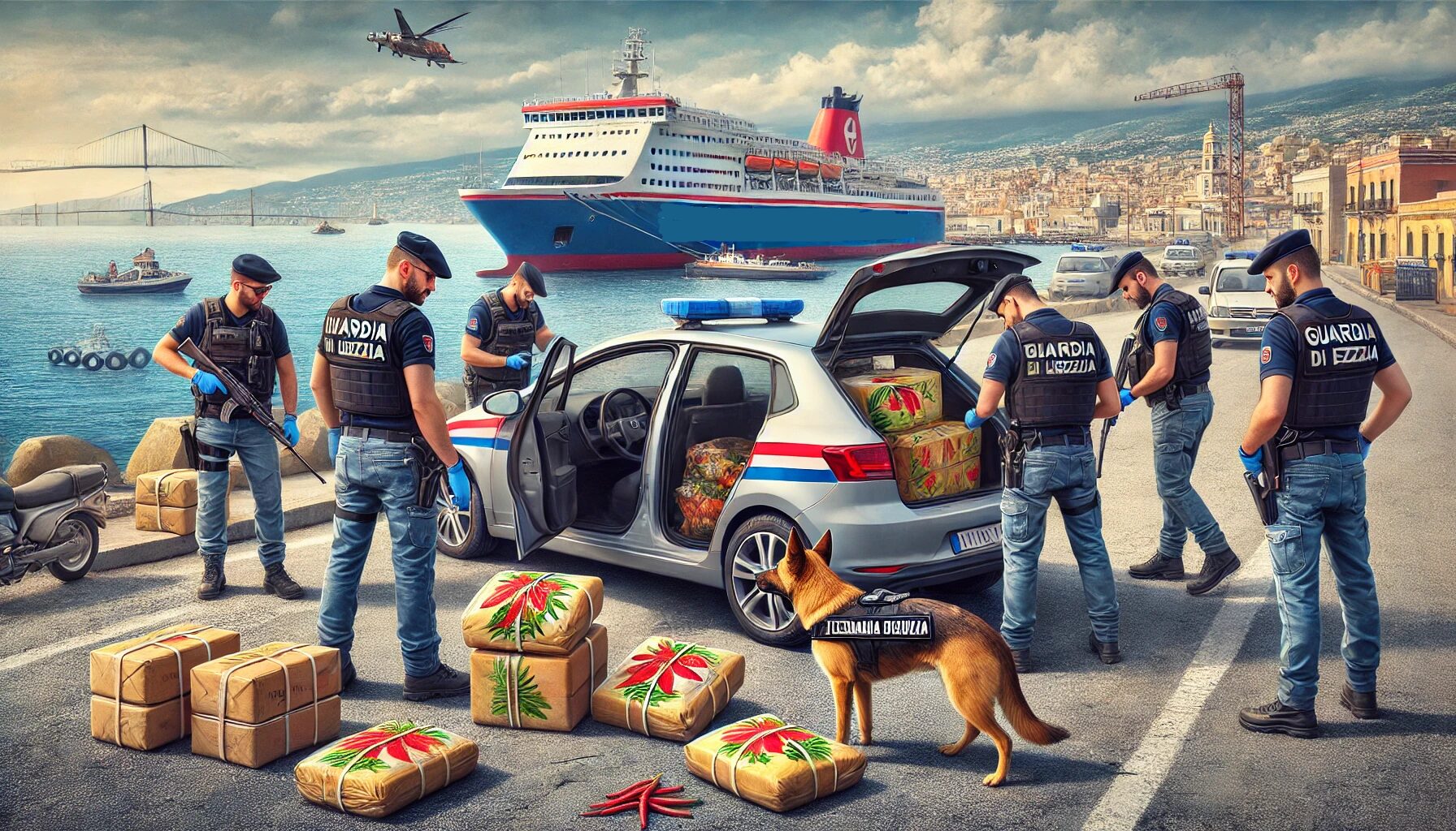 sequestro gdf droga stretto di messina