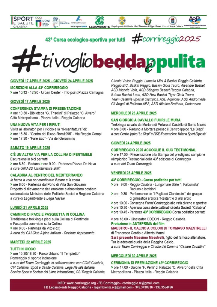 Corrireggio programma eventi