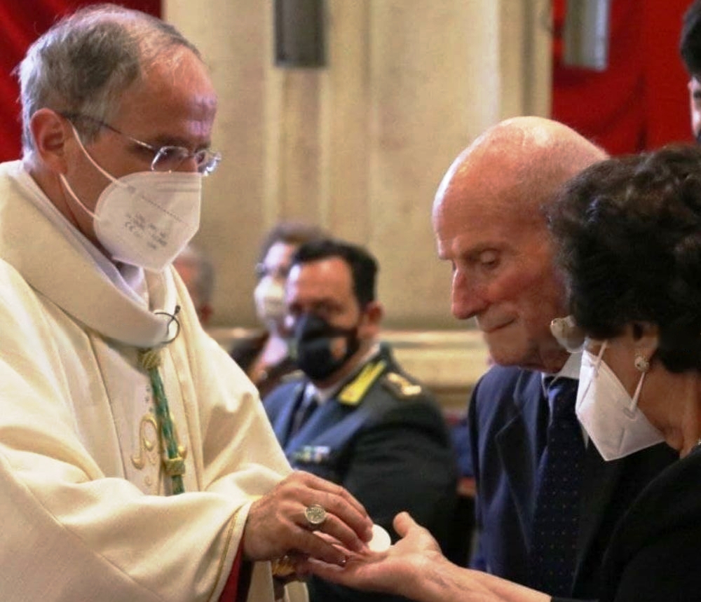 Arcivesco Morrone con il papà Rosario