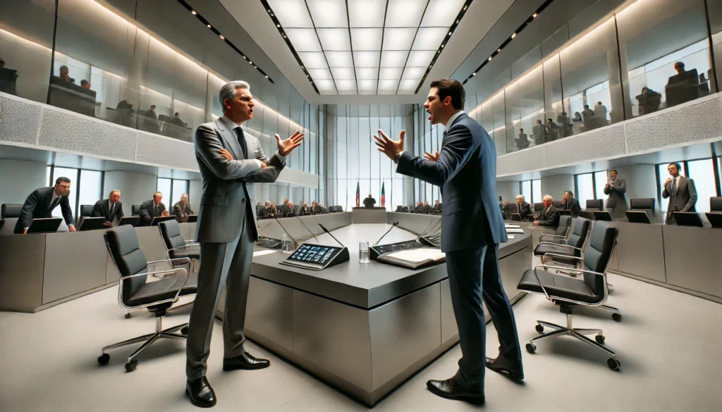 Due politici litigano all'interno dell'aula di un consiglio comunale