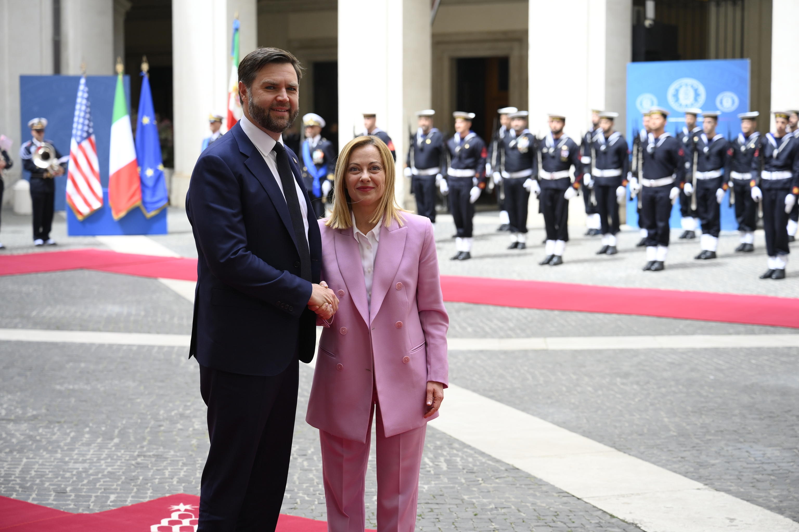 Italian Prime Minister Giorgia Meloni receives US Vice President Vance