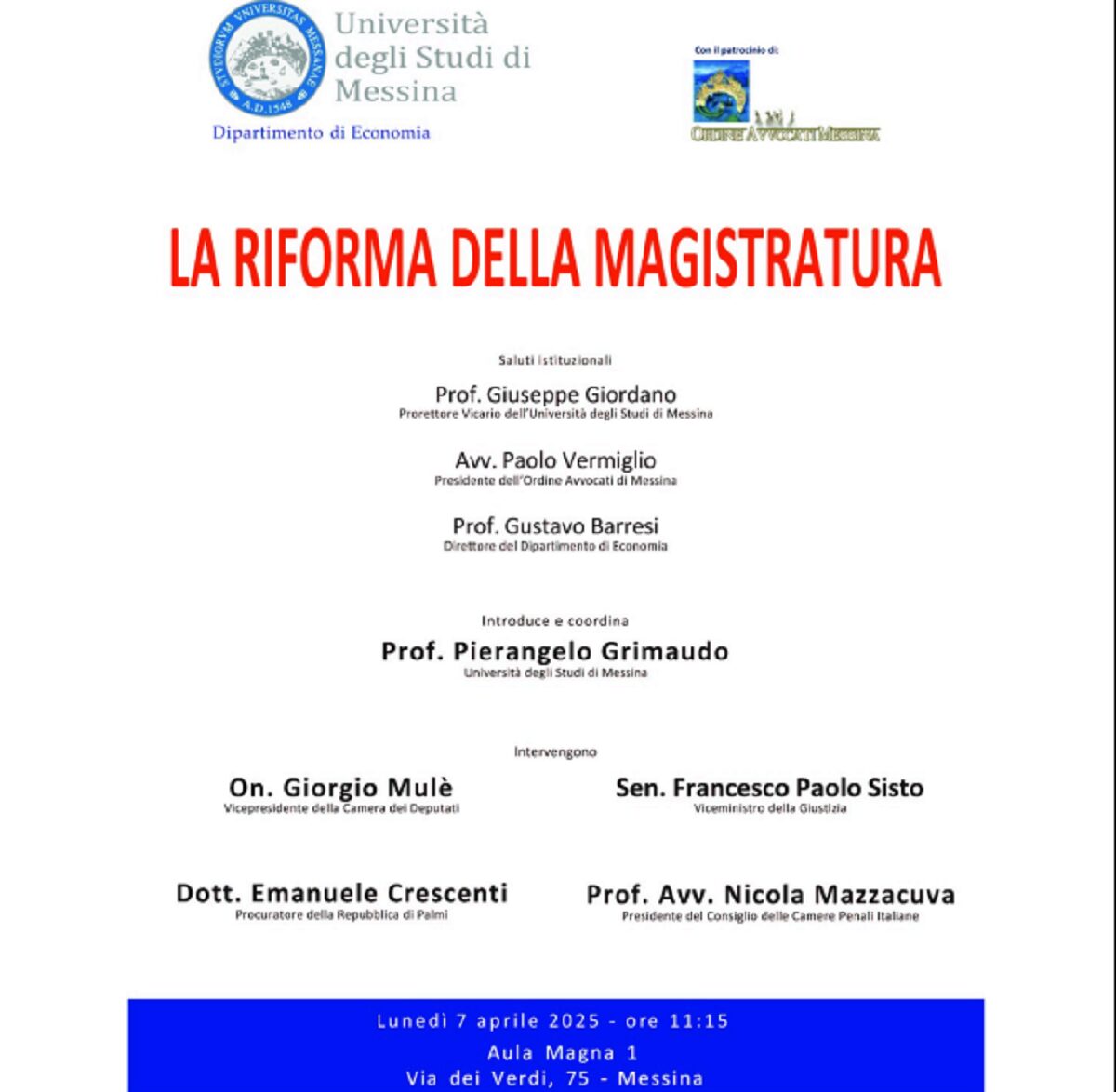 Riforma giustizia messina