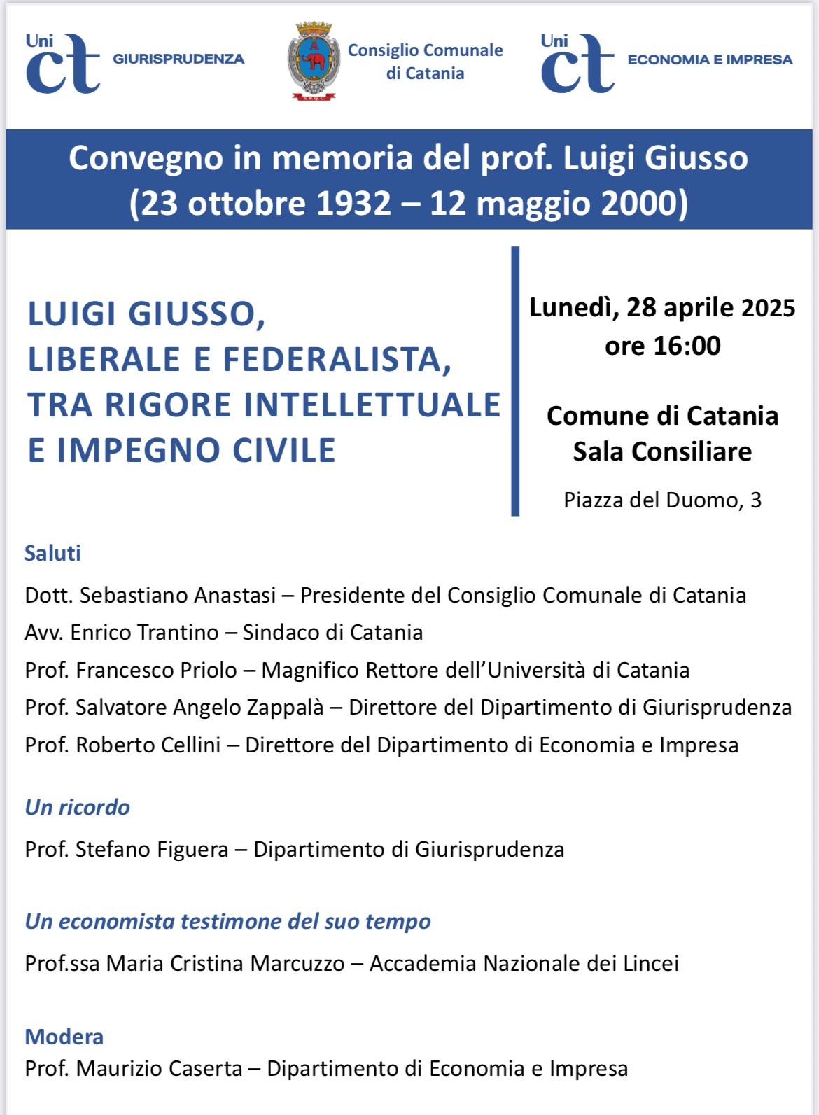 convegno in memoria Luigi Giusso