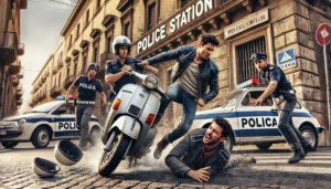 giovane investe poliziotto