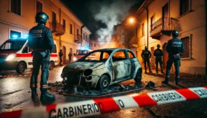 incendio auto sera