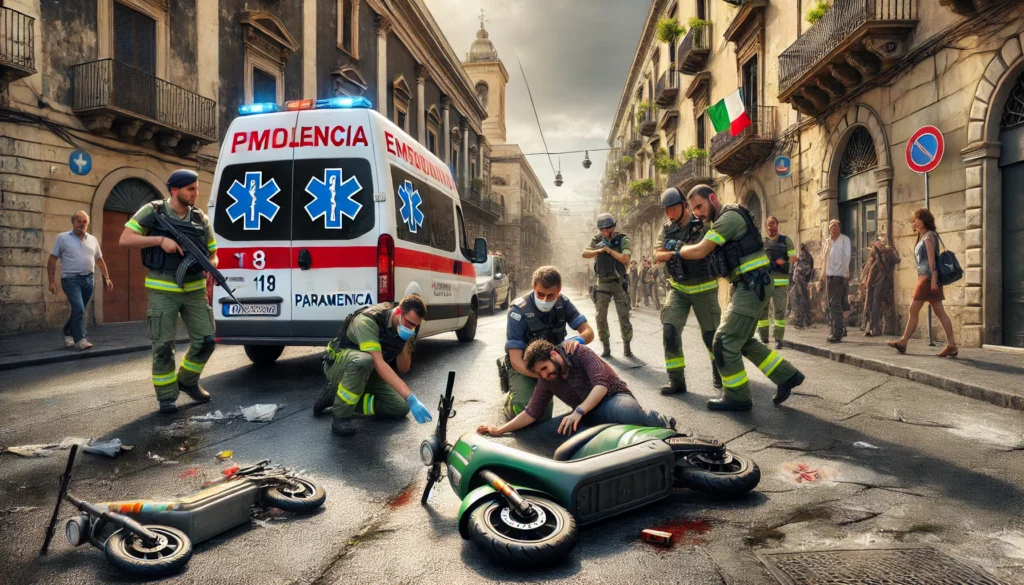 incidente monopattino ambulanza