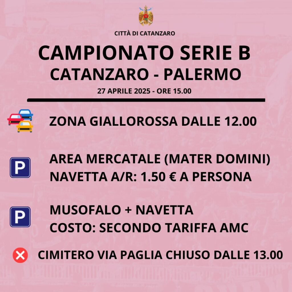 info viabilità e trasporti per catanzaro-palermo zona giallorossa