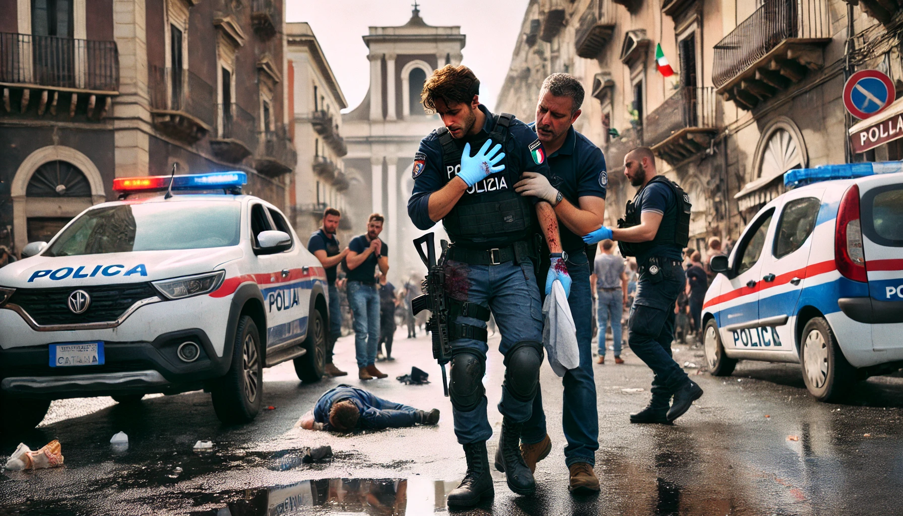 poliziotto ferito