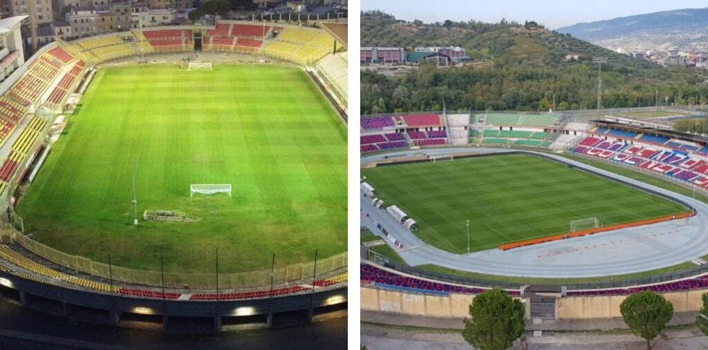 stadio ceravolo catanzaro e san vito marulla cosenza