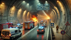 veicolo in fiamme galleria