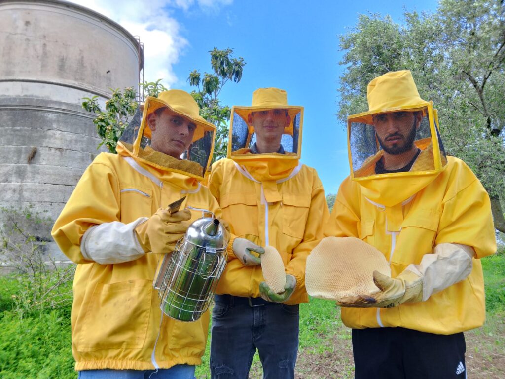 Gli studenti dell'Istituto Tecnico Agrario di Palmi (RC) controllano le arnie