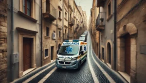 ambulanza in strada stretta