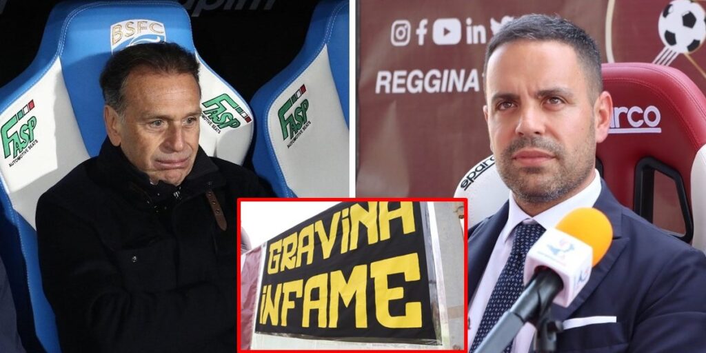 cellino saladini e striscione gravina infame