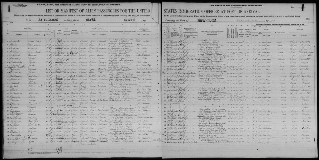familysearch.Suzanne_Fontaine_immigration_NYC_1915_full