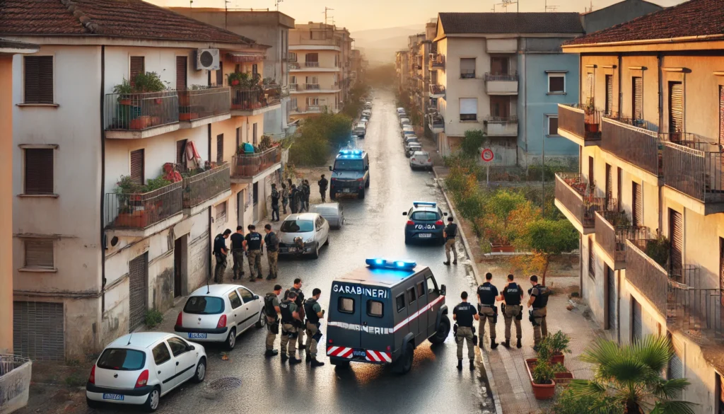 forze dell'ordine in un quartiere
