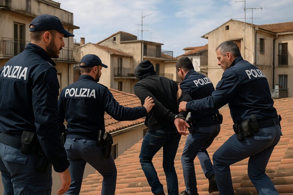 inseguimento uomo sui tetti