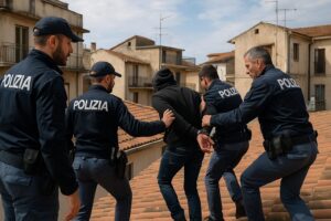 inseguimento uomo sui tetti