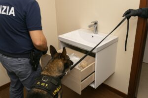scoperta droga in bagno