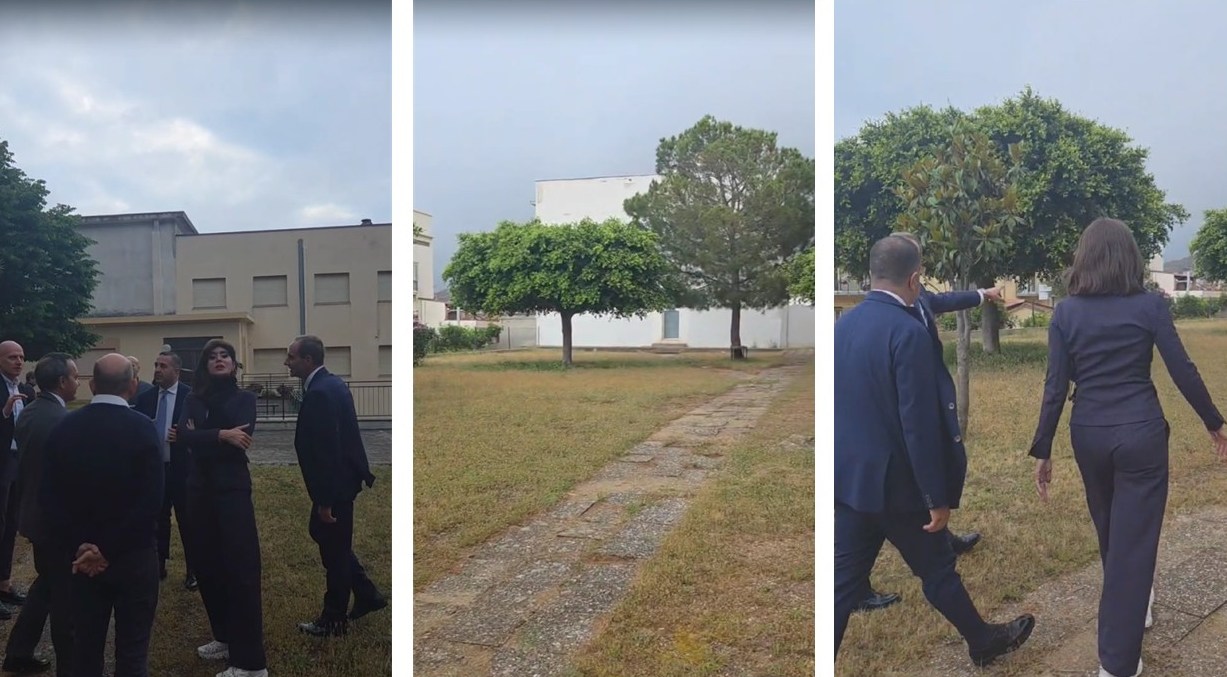 sopralluogo ministro bernini cannizzaro a luogo dove sorgerà campus universitario