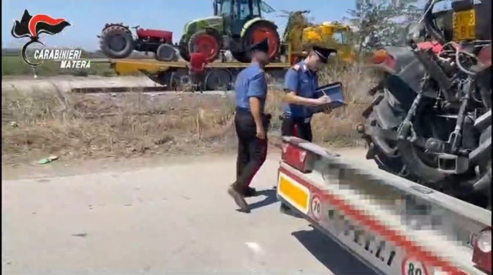 traffico mezzi agricoli carabinieri matera
