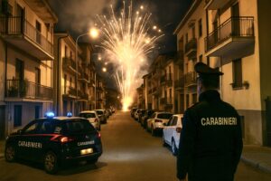 fuochi d’artificio per strada