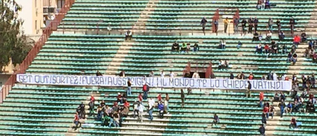 Contestazione tifosi della Reggina Lillo Foti
