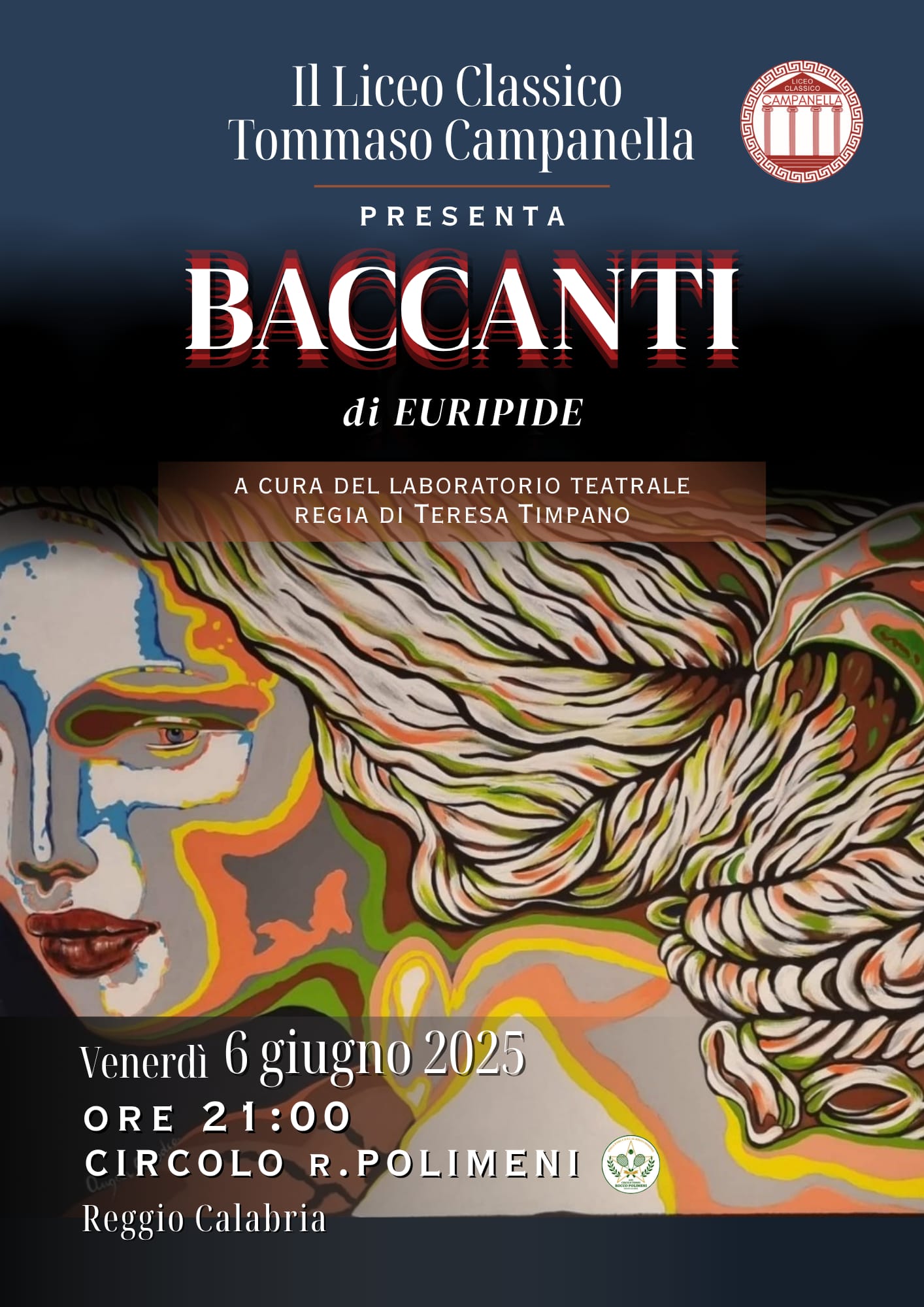 Locandina le Baccanti di Euripide