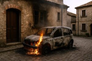 auto in fiamme