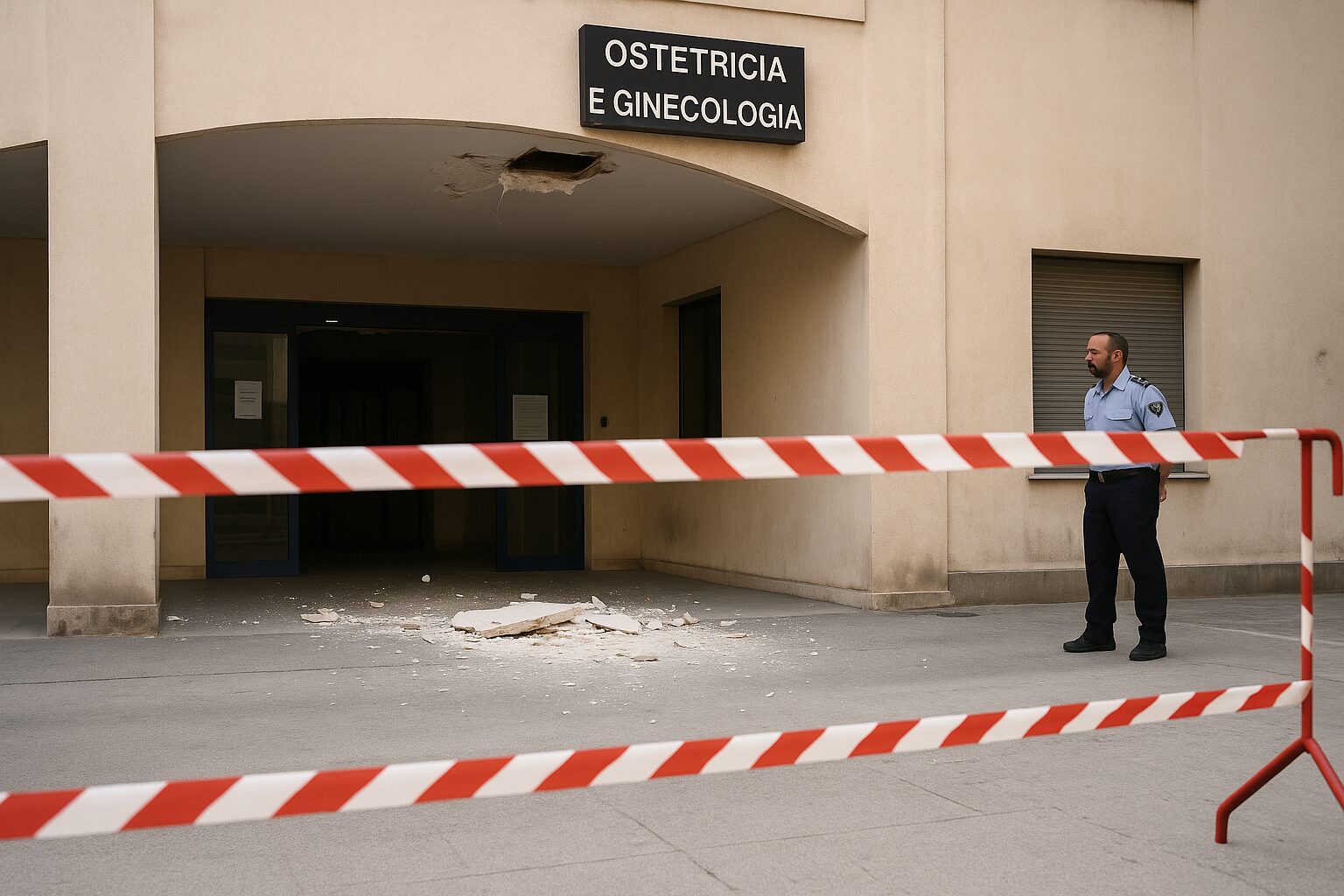 crollo controsoffitto ostetricia e ginecologia