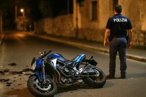 incidente moto notte polizia