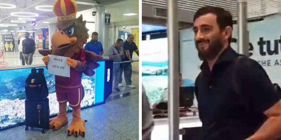 mascotte catanzaro e arrivo aquilani
