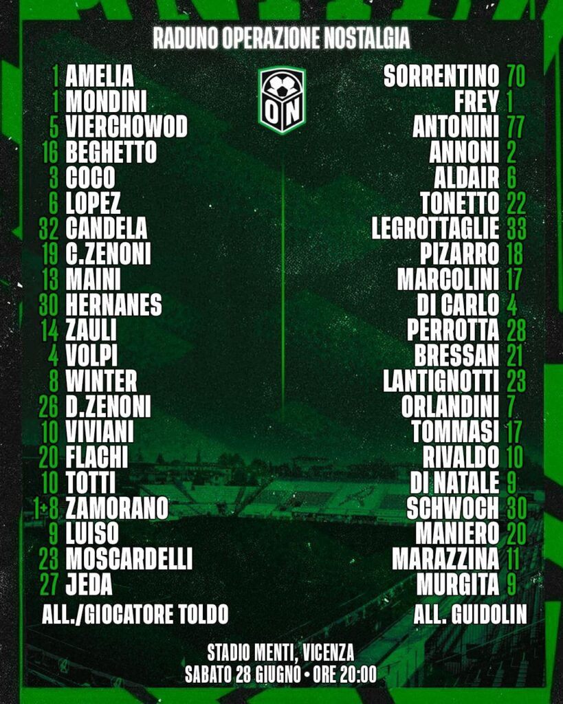 nomi raduno serie a operazione nostalgia