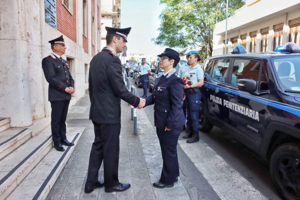 omaggio carabiniere caduto in puglia polizia penitenziaria