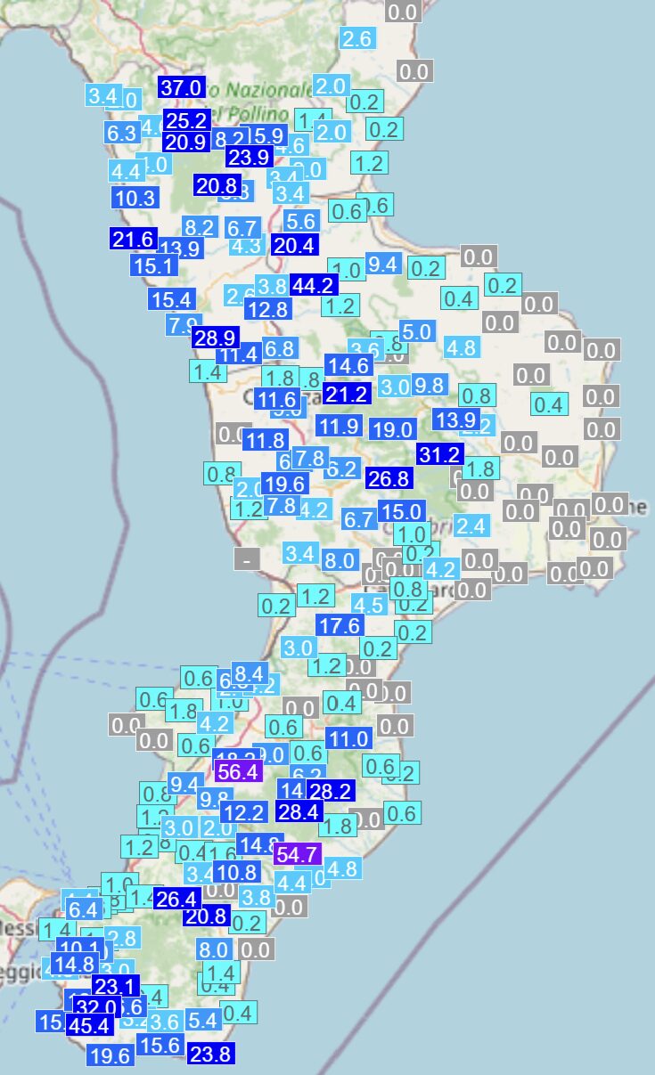 piogge calabria giugno 2025