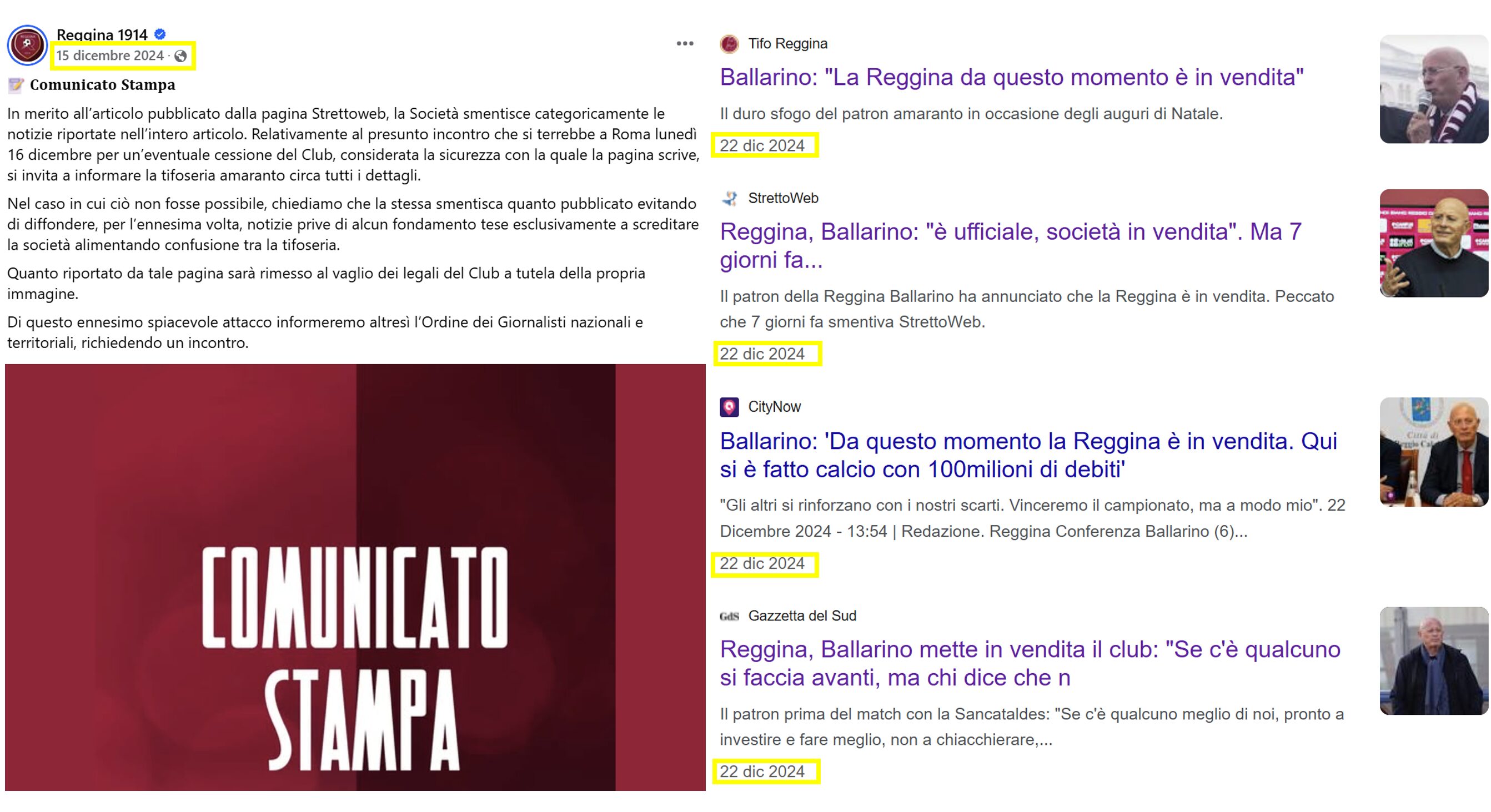 reggina comunicati ufficiali