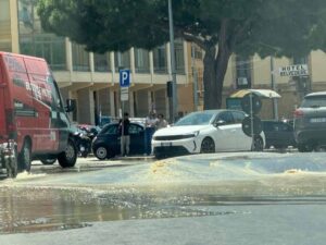 rottura tubo condotta idrica ad agrigento