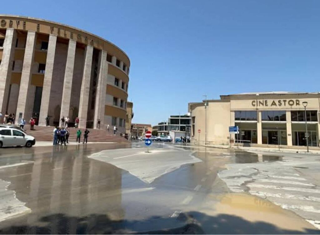 rottura tubo condotta idrica ad agrigento