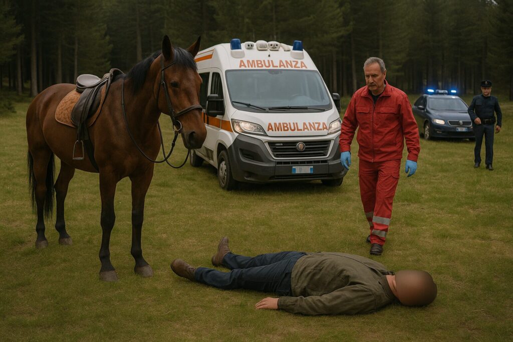 uomo muore mentre è a cavallo
