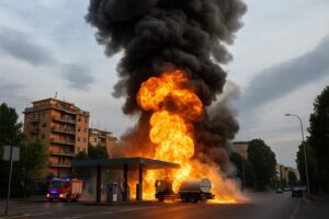 Esplosione pompa benzina