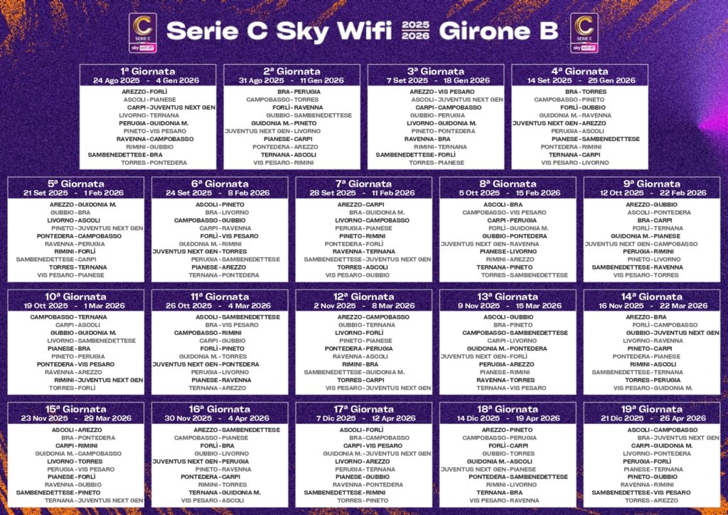 Calendario girone B
